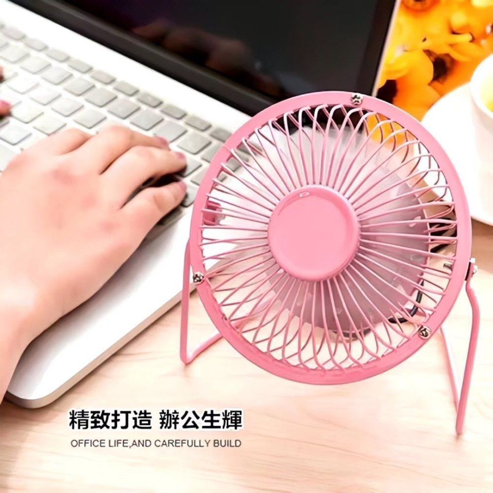 復古USB靜音風扇,迷你金屬鋁葉桌面電風扇,辦公室小桌閃,宿舍消暑電腦USB風扇-細節圖2