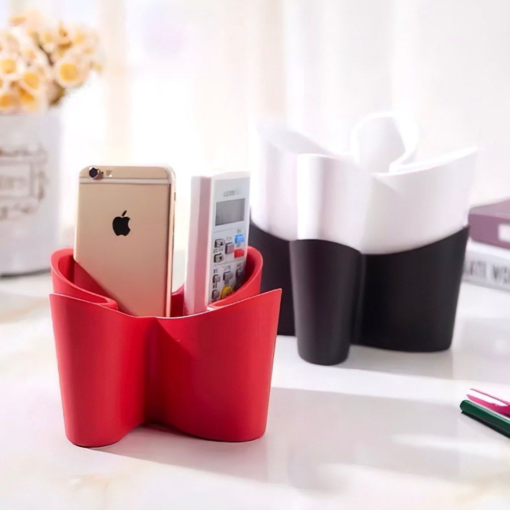 創意四葉草多功能遙控器收納盒,桌面文具整理盒,雜物收納首飾化妝盒,居家收納小物整理盒-細節圖2