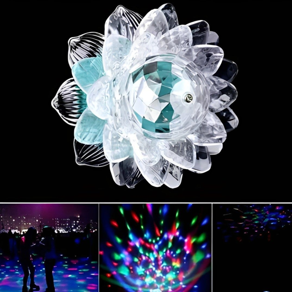 蓮花LED七彩自動旋轉水晶燈,旋轉變色彩燈舞台燈-細節圖2