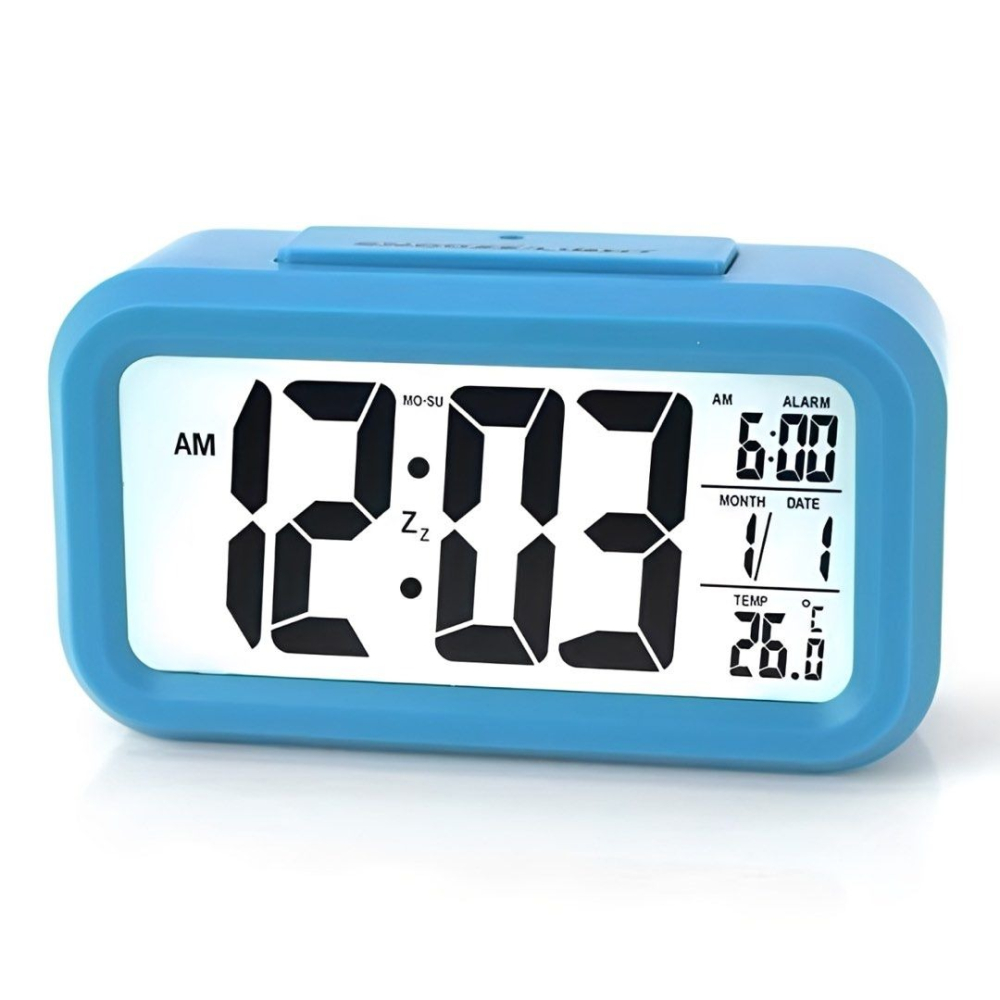 光控超大螢幕液晶時鐘,多功能智能電子鐘,夜光床頭靜音時鐘鬧鐘,貪睡聰明鐘-細節圖7