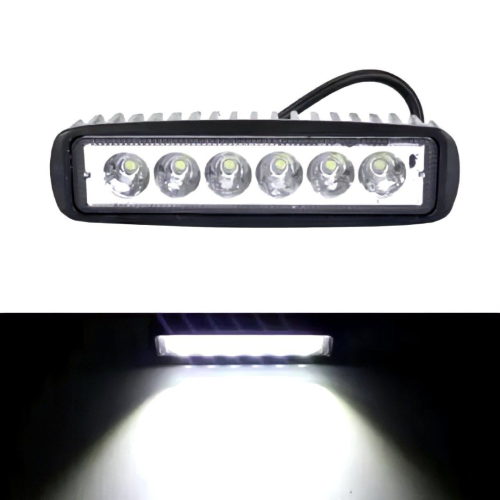 1個18W 6LED改裝萬用燈,汽車改裝燈日行燈,車頂照明燈,大貨車探照燈工作燈-細節圖2