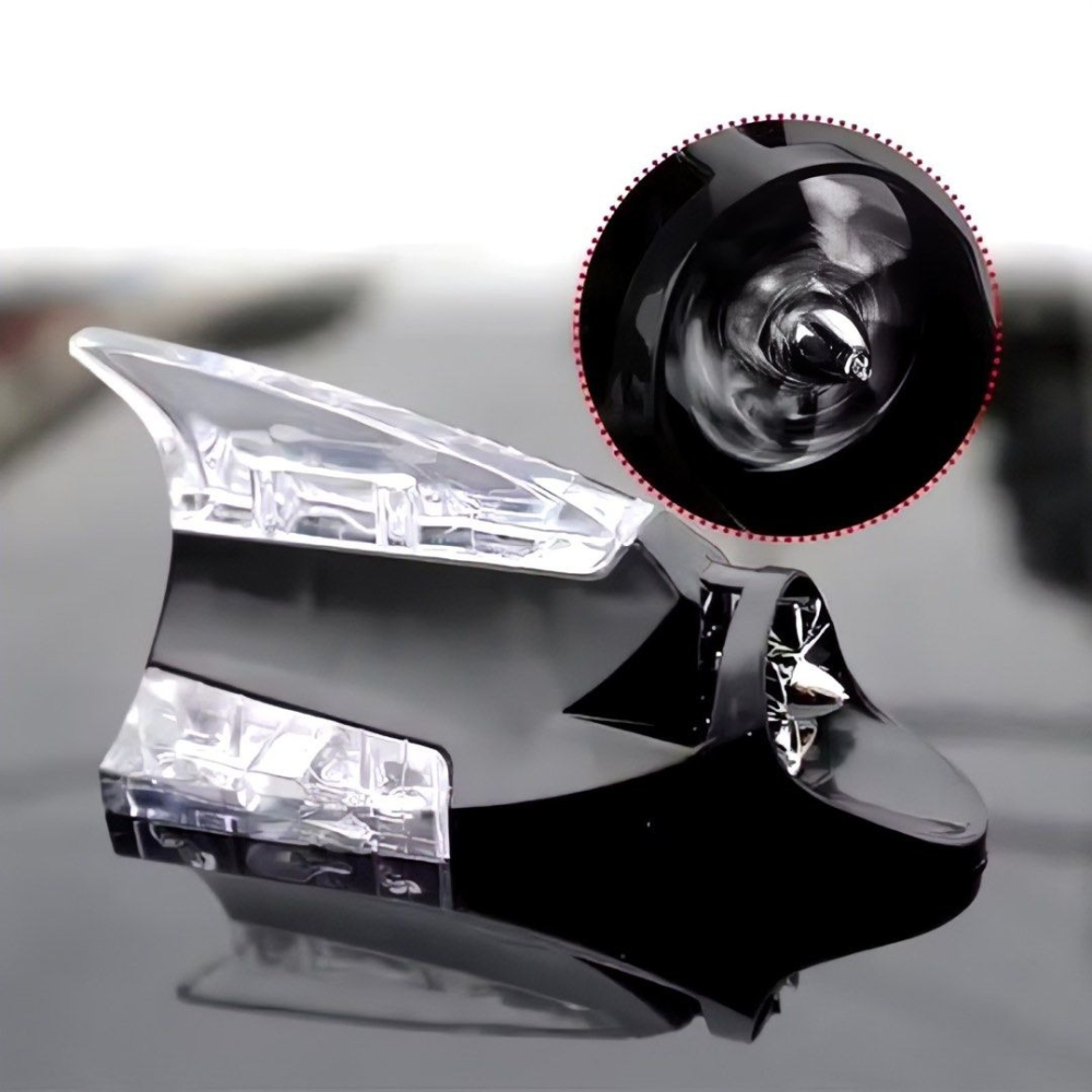 汽車鯊魚鰭風力日行燈,夜間防追尾警示閃爍爆閃燈,車用免電池風力發電裝飾燈-細節圖2