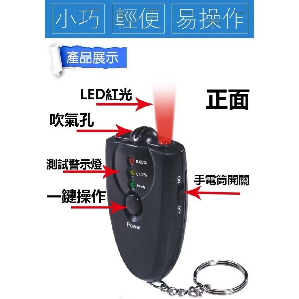 鑰匙圈測酒測試儀,LED顯示隨身攜帶酒測器,酒精測試器,酒駕吹氣貨運司機必備-細節圖2