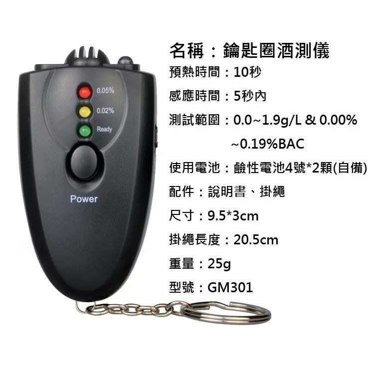 鑰匙圈測酒測試儀,LED顯示隨身攜帶酒測器,酒精測試器,酒駕吹氣貨運司機必備-細節圖4