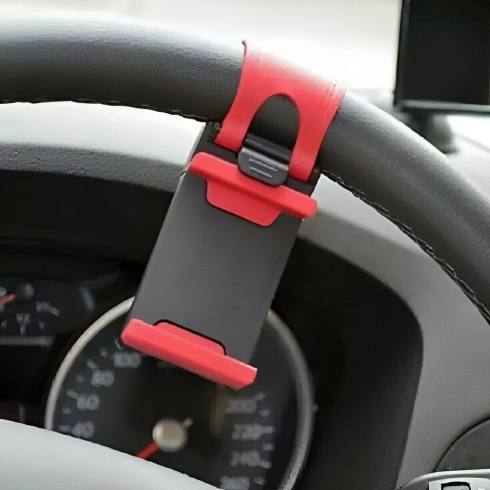 方向盤手機支架,矽膠防滑汽車導航支架,卡扣掛勾手機夾,車用手機架-細節圖2