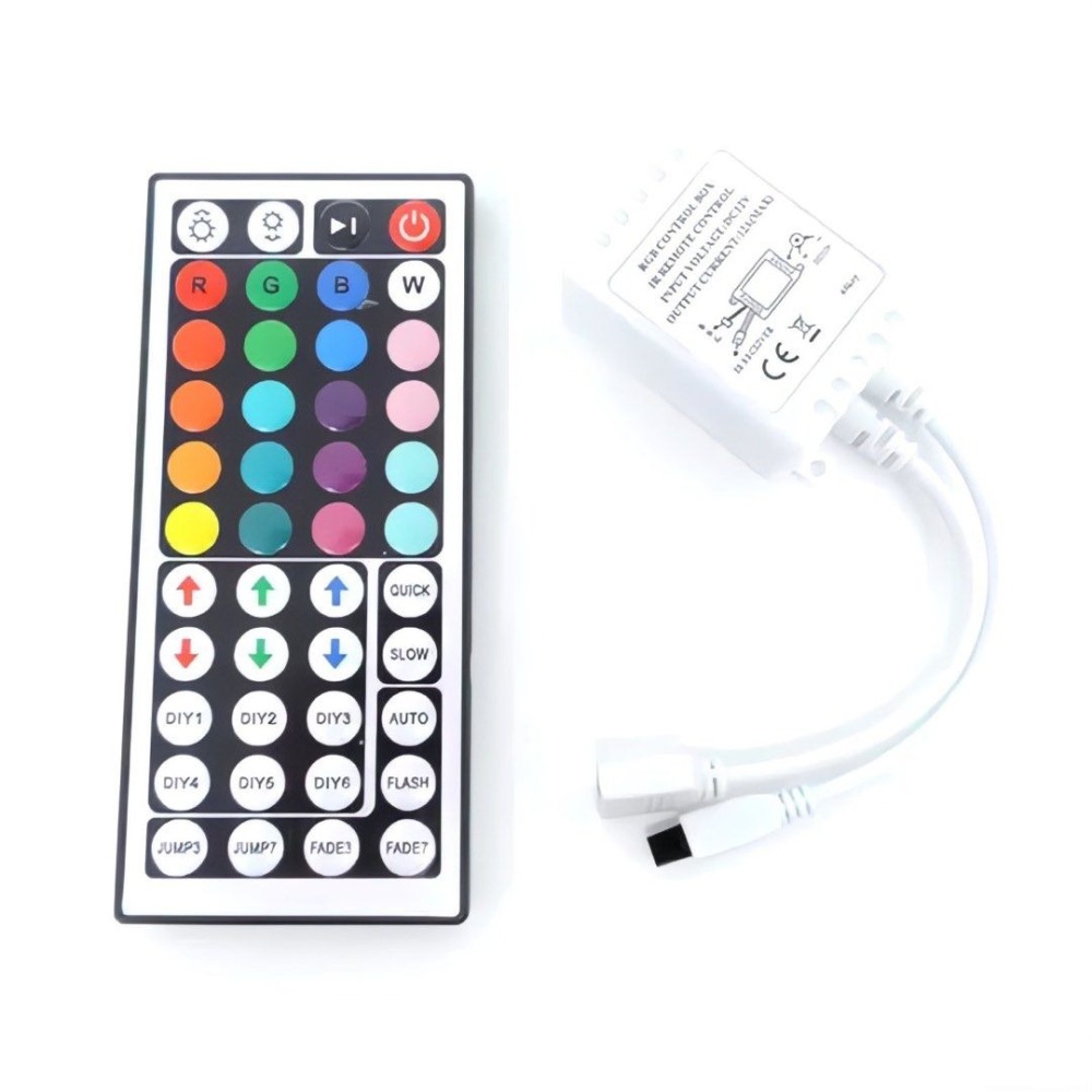 七彩RGB44鍵控制器,12V燈條控制器,無線遙控LED燈帶調光器-細節圖3