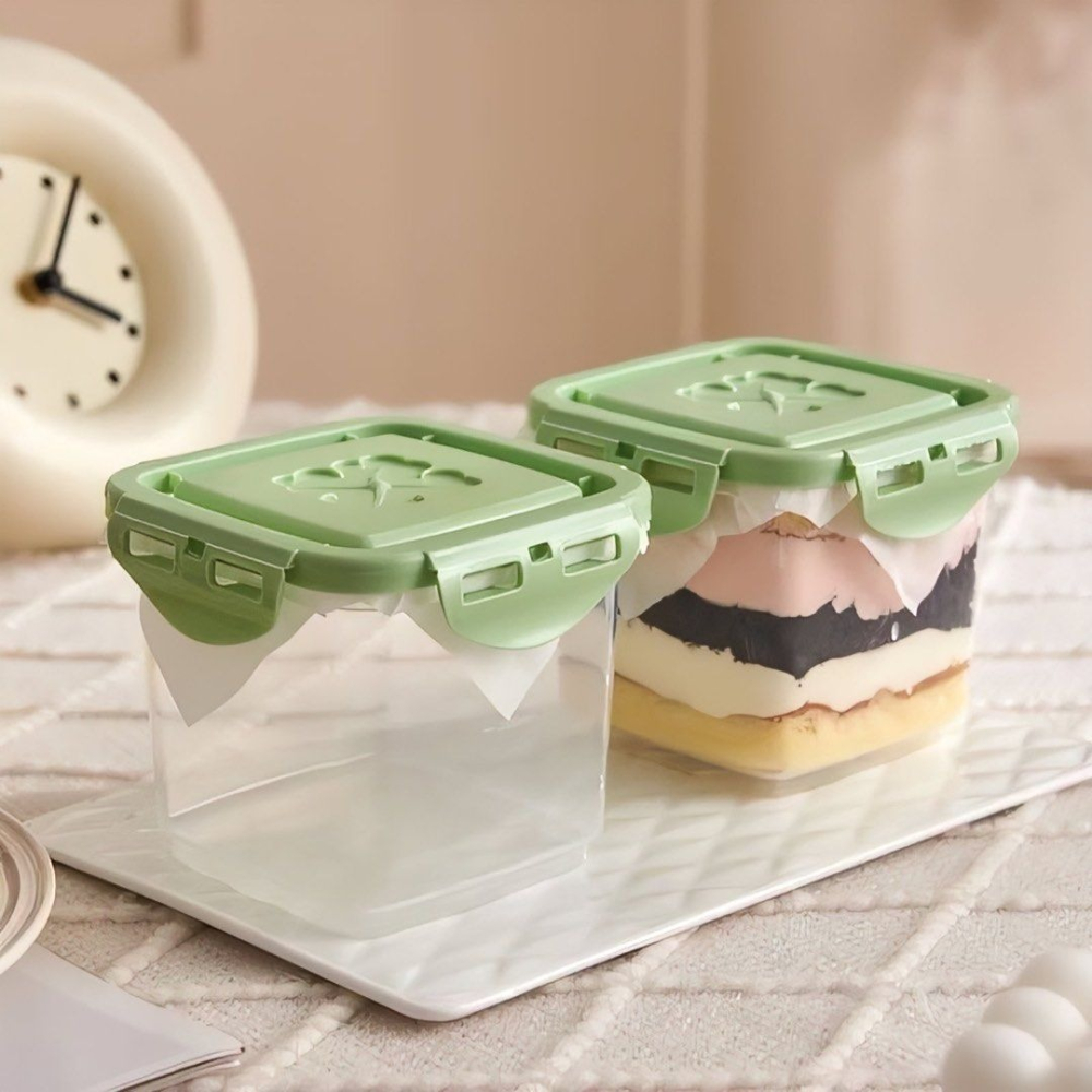 食品級烘焙蛋糕盒,千層甜點包裝盒,提拉米蘇冰淇淋盒,食品密封罐,堆疊密封保鮮盒儲物罐,650ml-細節圖3