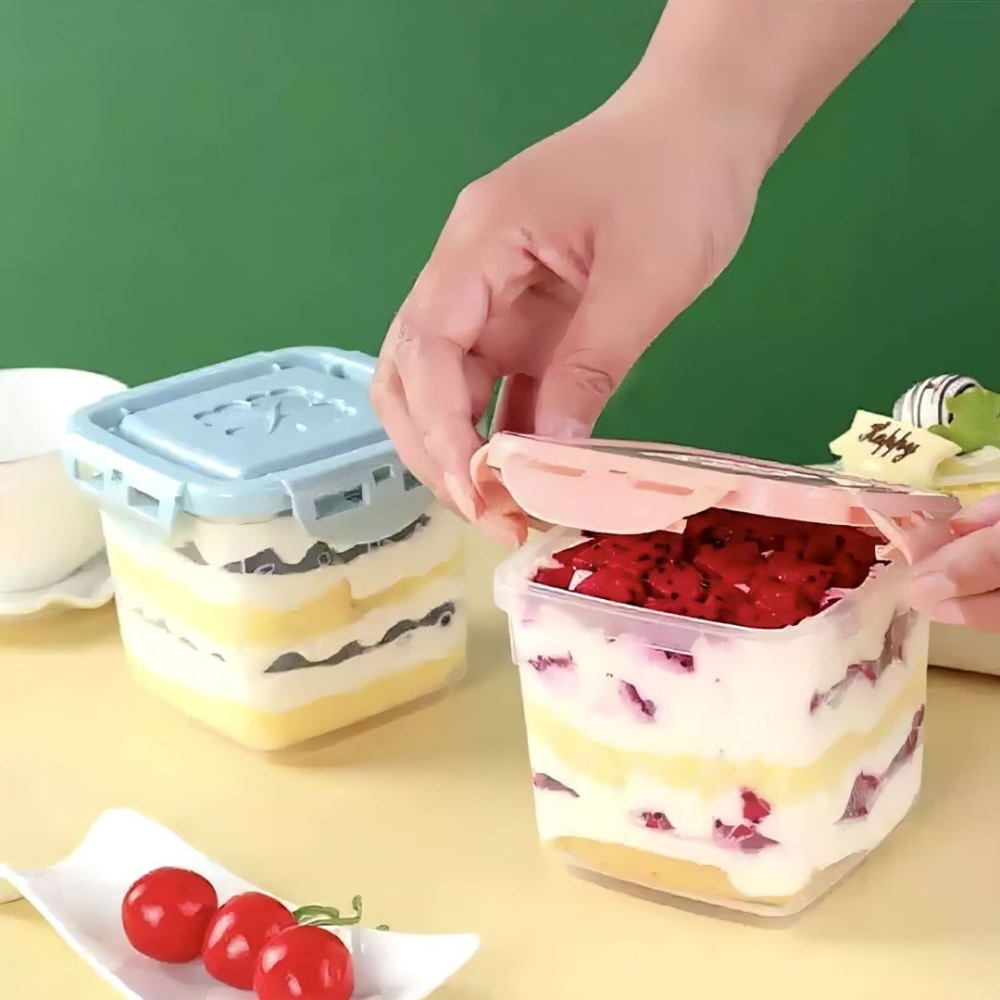 食品級烘焙蛋糕盒,千層甜點包裝盒,提拉米蘇冰淇淋盒,食品密封罐,堆疊密封保鮮盒儲物罐,650ml-細節圖5