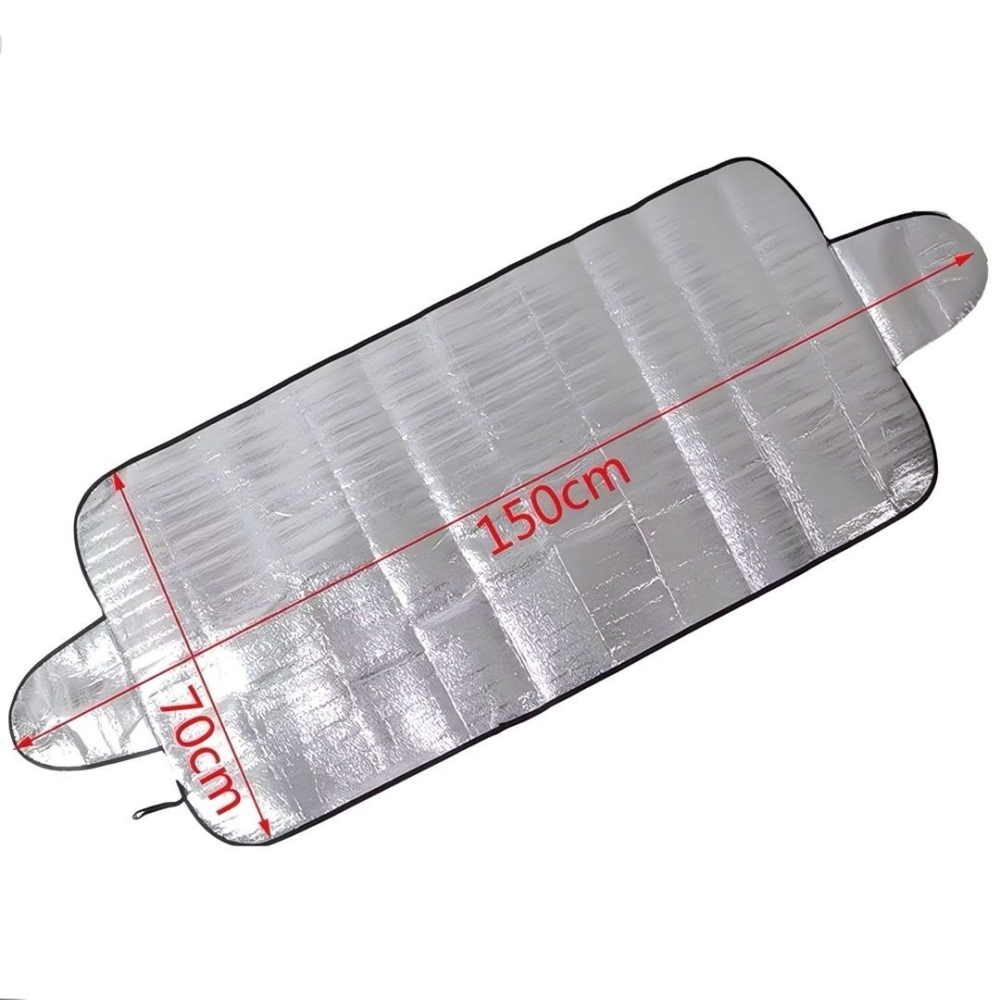 汽車前擋風玻璃罩,車用遮陽罩,前檔隔熱防曬遮陽板,通用戶外汽車防紫外線隔熱罩,150 x 70 cm-細節圖6