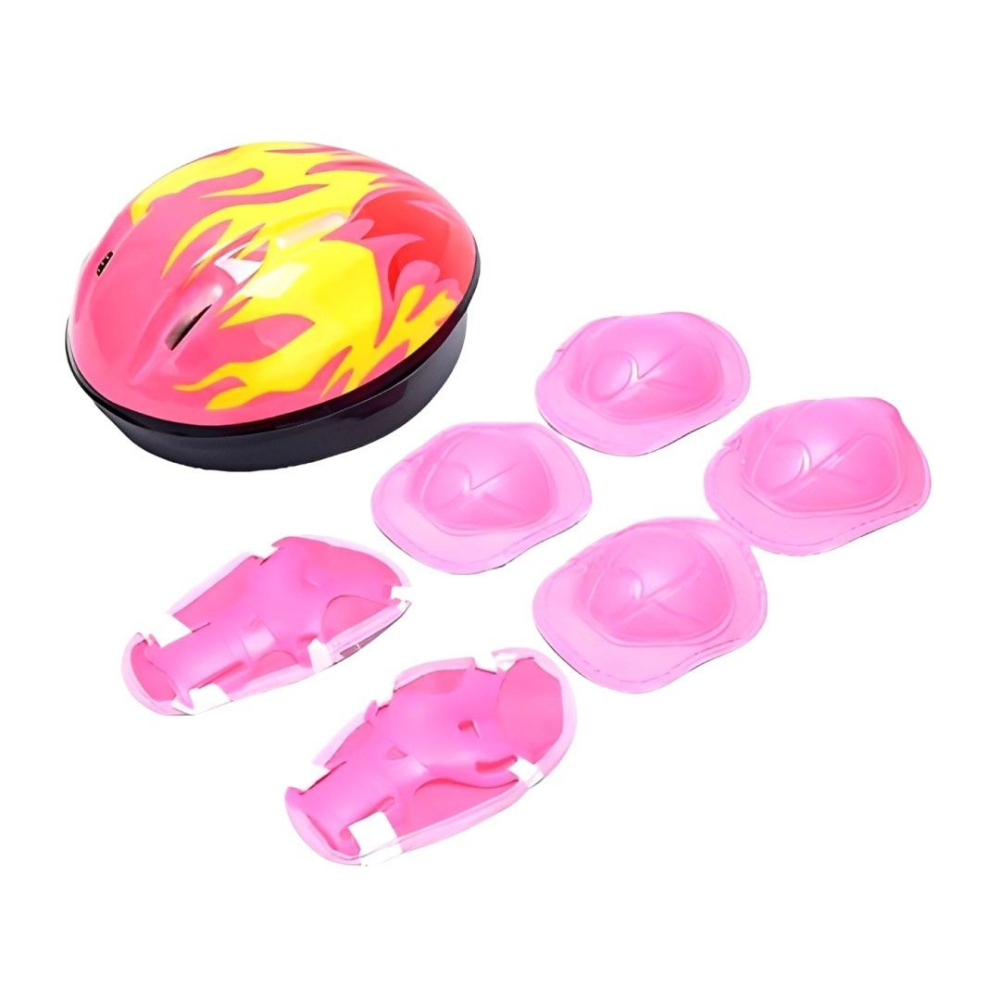 7件套兒童溜冰鞋護具,小孩直排輪鞋加厚護膝安全帽防護具,滑板車護肘護腕防摔用具,兒童自行車護具-細節圖3