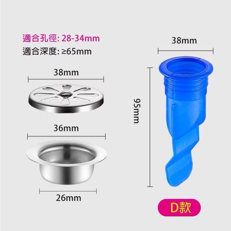 矽膠防臭地漏芯,廁所防蟲地漏內芯,排水孔蓋地漏蓋防臭落水頭,水管圓形蓋排水防臭-細節圖7