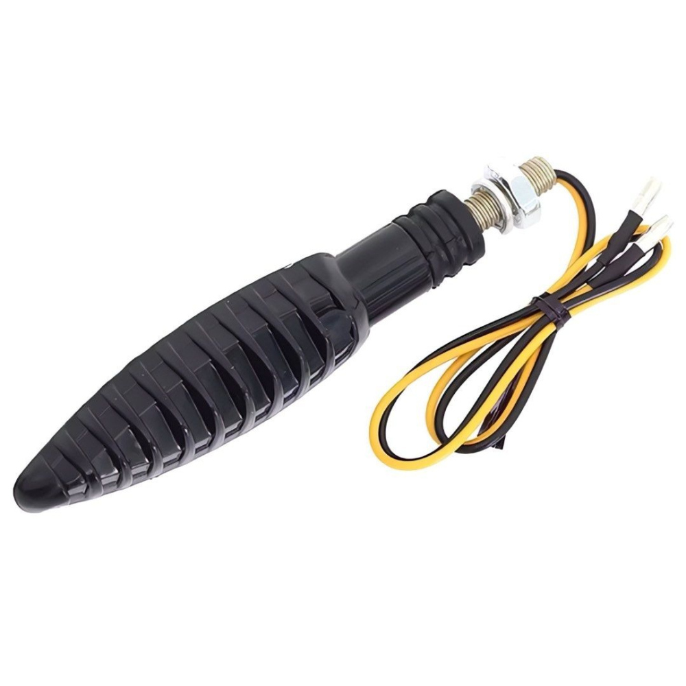 一對E24雙流水轉向燈,黃光摩托車轉向信號LED燈,機車改裝閃爍指示燈,可彎曲方向燈-細節圖5