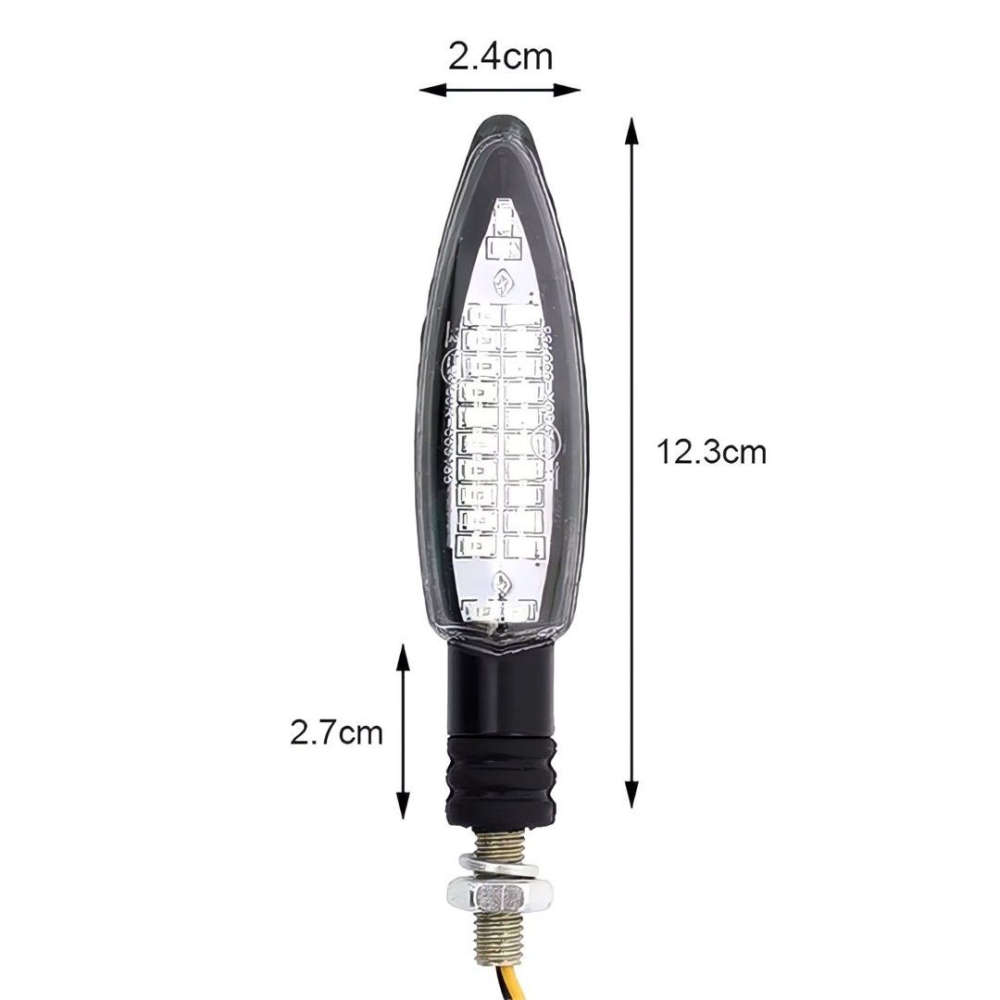 一對E24雙流水轉向燈,黃光摩托車轉向信號LED燈,機車改裝閃爍指示燈,可彎曲方向燈-細節圖6