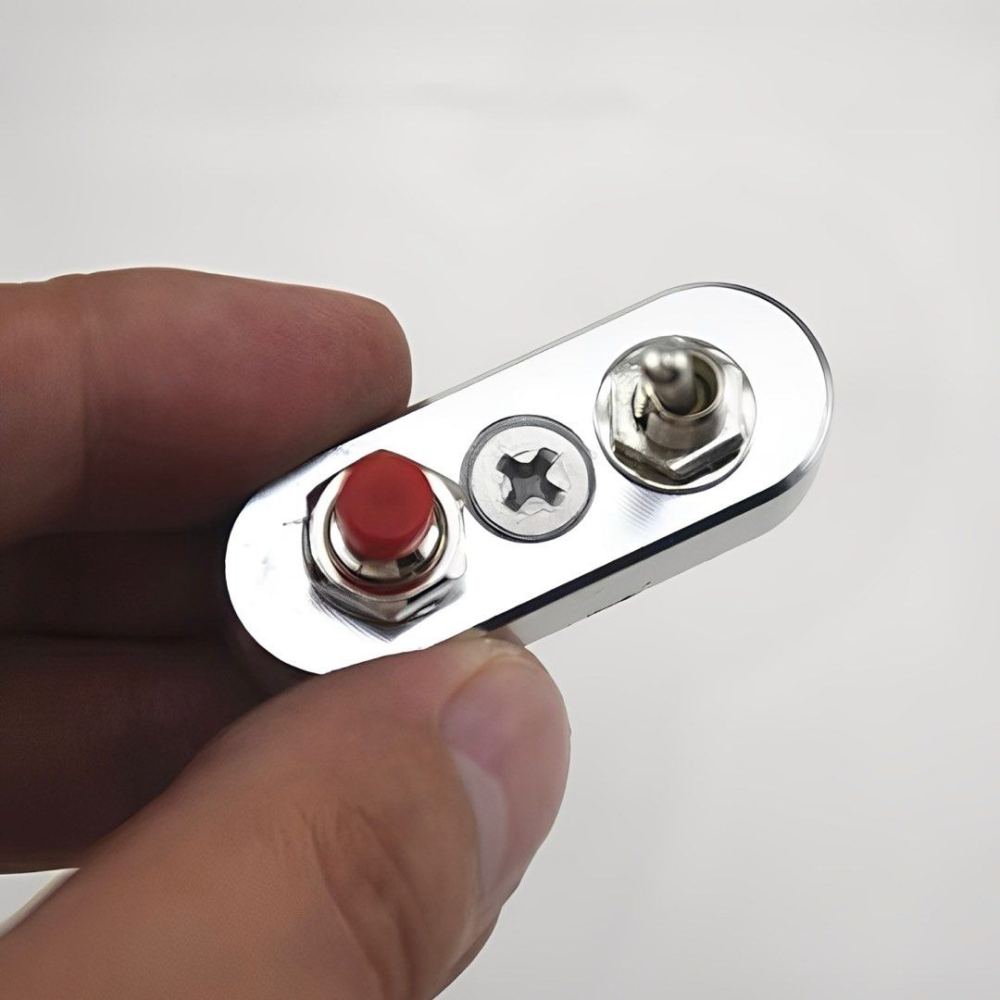 DIY 摩托車車把點火啟動停止桿,復古迷你把手雙開關按鈕,機車改裝配件-細節圖2