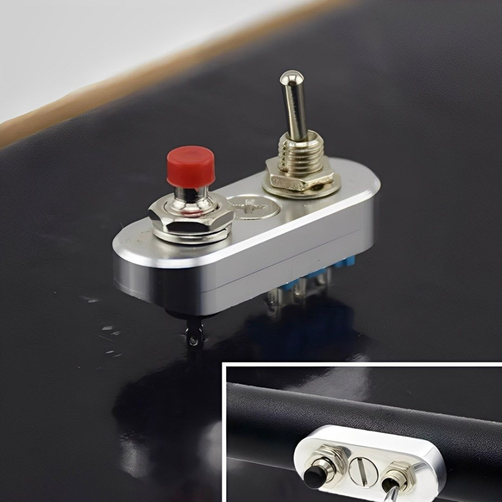 DIY 摩托車車把點火啟動停止桿,復古迷你把手雙開關按鈕,機車改裝配件-細節圖3