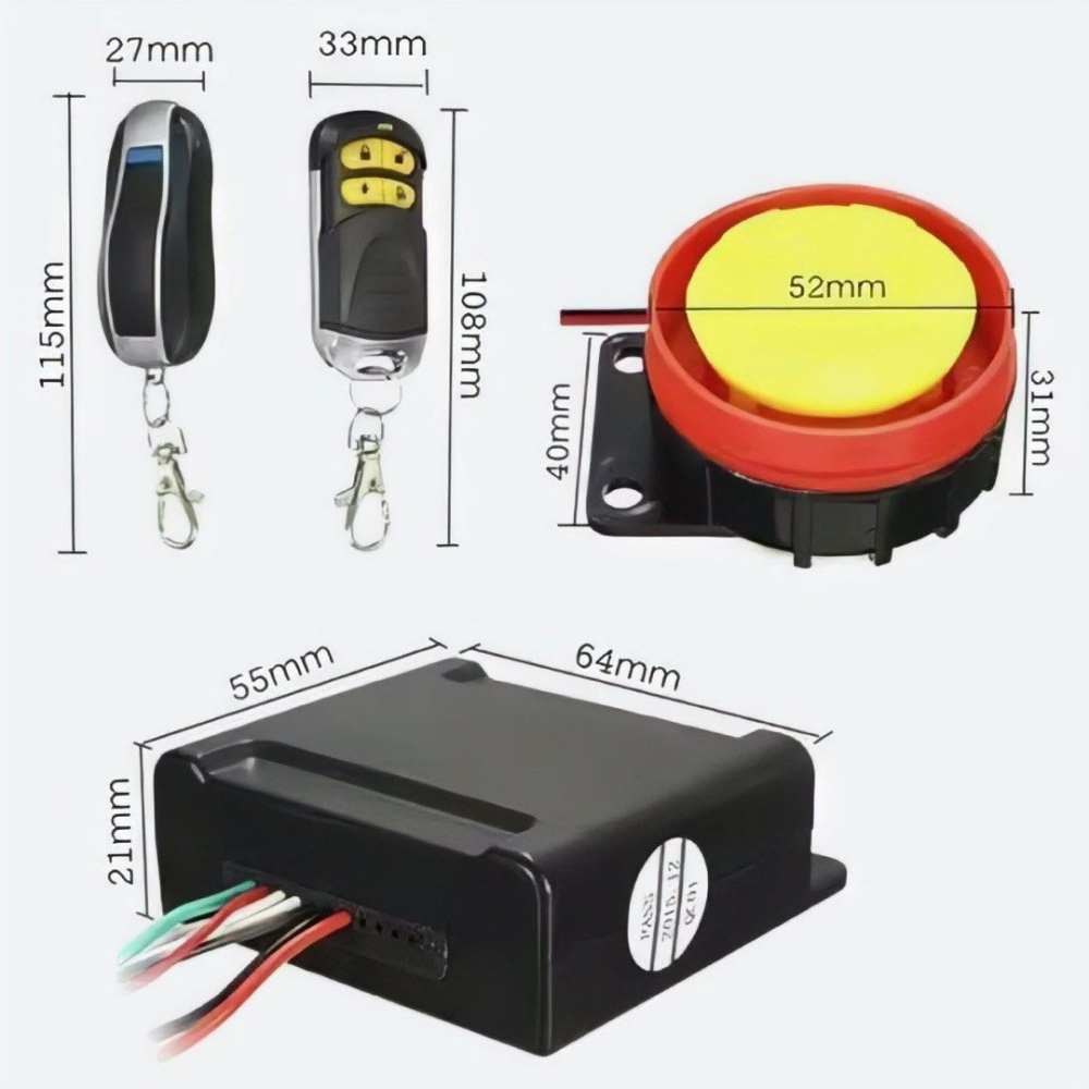 12V摩托車防盜器,機車遙控警報器,汽車安全防盜保護器-細節圖5