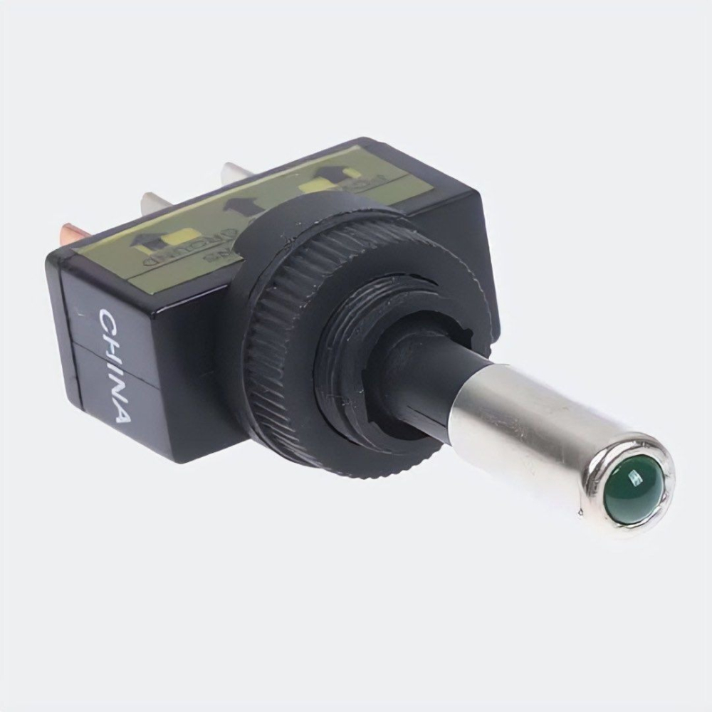 汽車12mm LED撥動開關,12V汽車改裝SPST 2 位 3 針開關,綠色燈款-細節圖3