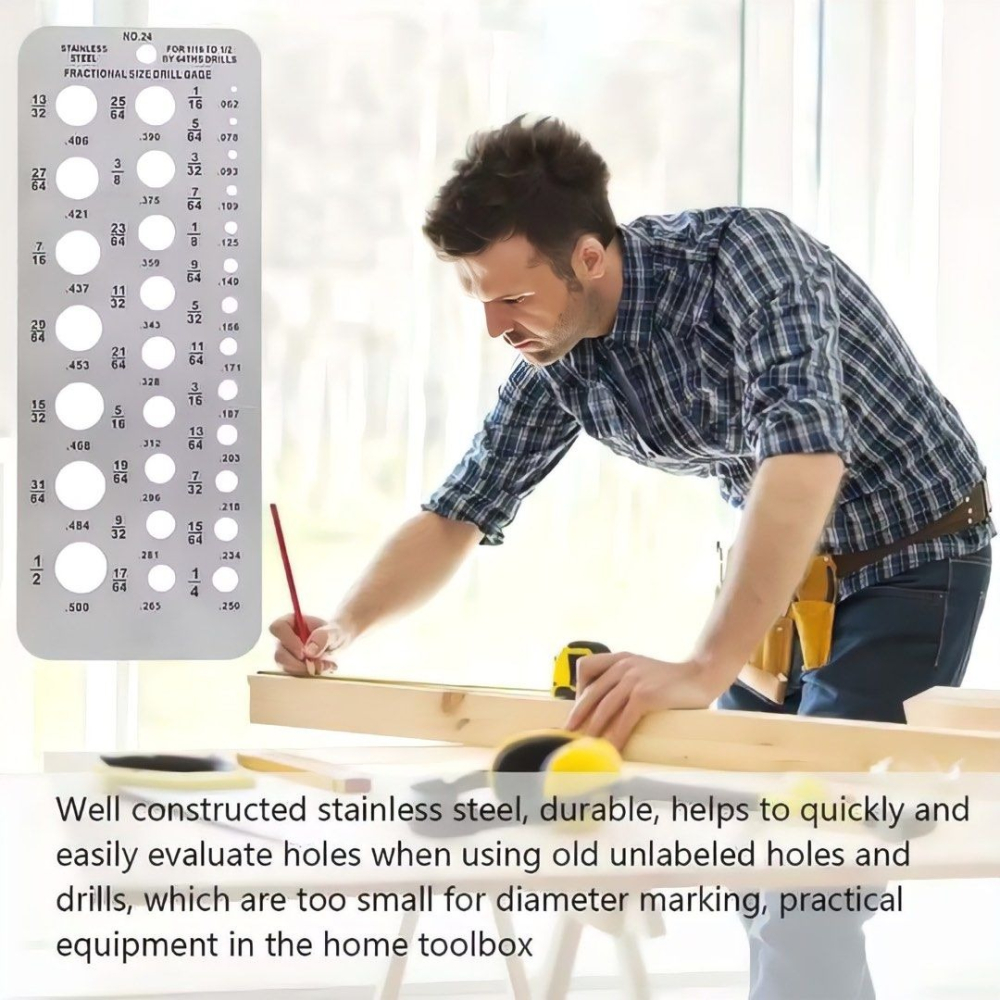 29孔不鏽鋼鑽頭量規,不銹鋼鑽頭圖案鑽頭檢查測量板-細節圖2