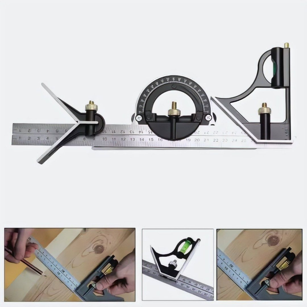 木工萬能角度尺,高精度不鏽鋼直角尺,90度多功能水平組合三角尺,裝潢量規木工工具-細節圖4