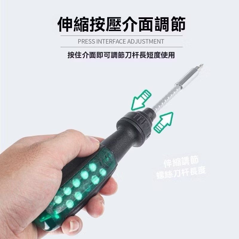 11合一棘輪伸縮螺絲刀工具組,多功能磁性螺絲起子-細節圖2