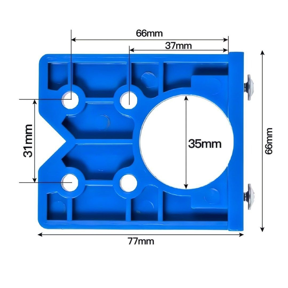 35mm櫥櫃鉸鏈夾具,木工DIY鑽孔定位器,門板合頁定位模板木工工具,鉸鏈打孔安裝輔助板-細節圖5