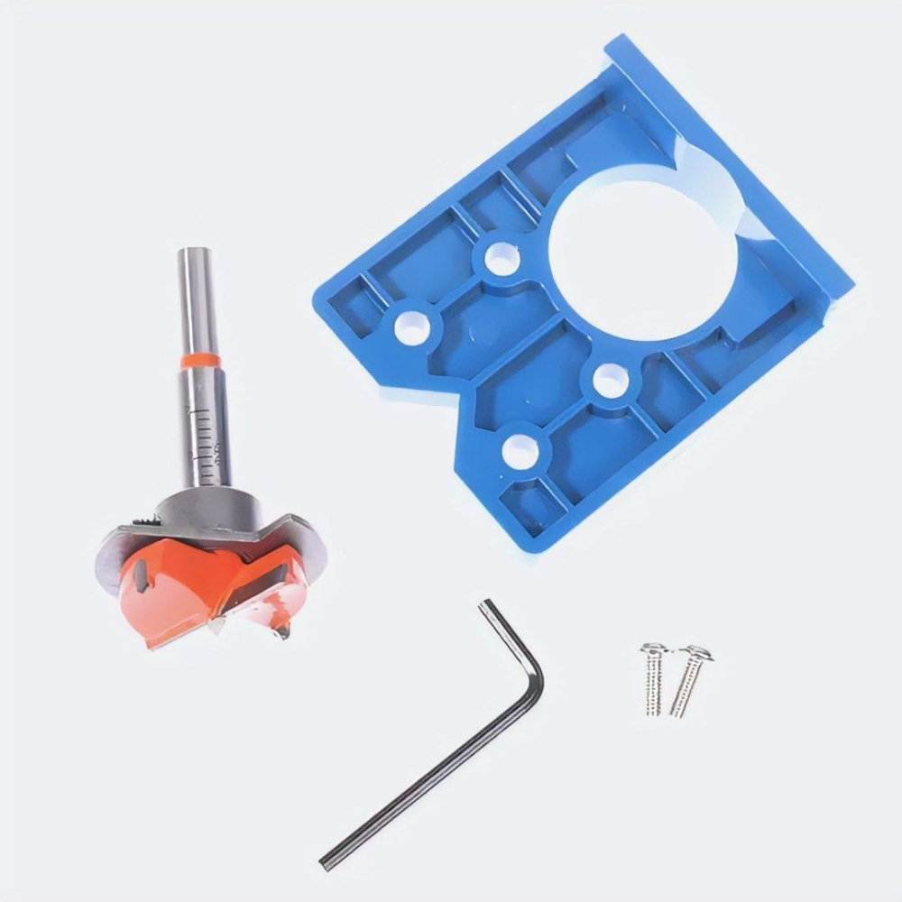 35mm櫥櫃鉸鏈夾具,木工DIY鑽孔定位器,門板合頁定位模板木工工具,鉸鏈打孔安裝輔助板-細節圖6