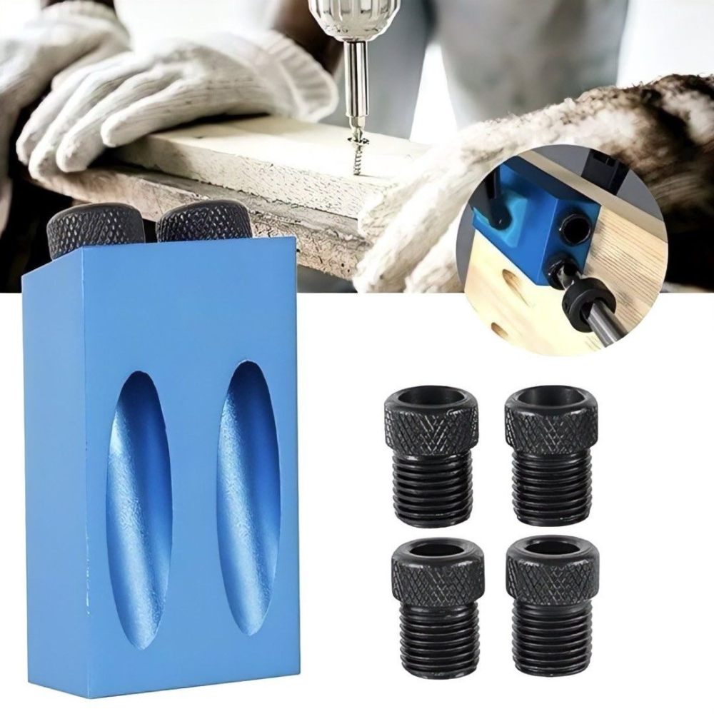 木工斜孔定位器,木工鑽孔調節器,6/8/10mm鑽頭15度打孔器堵,居家裝潢斜眼器開孔器-細節圖2