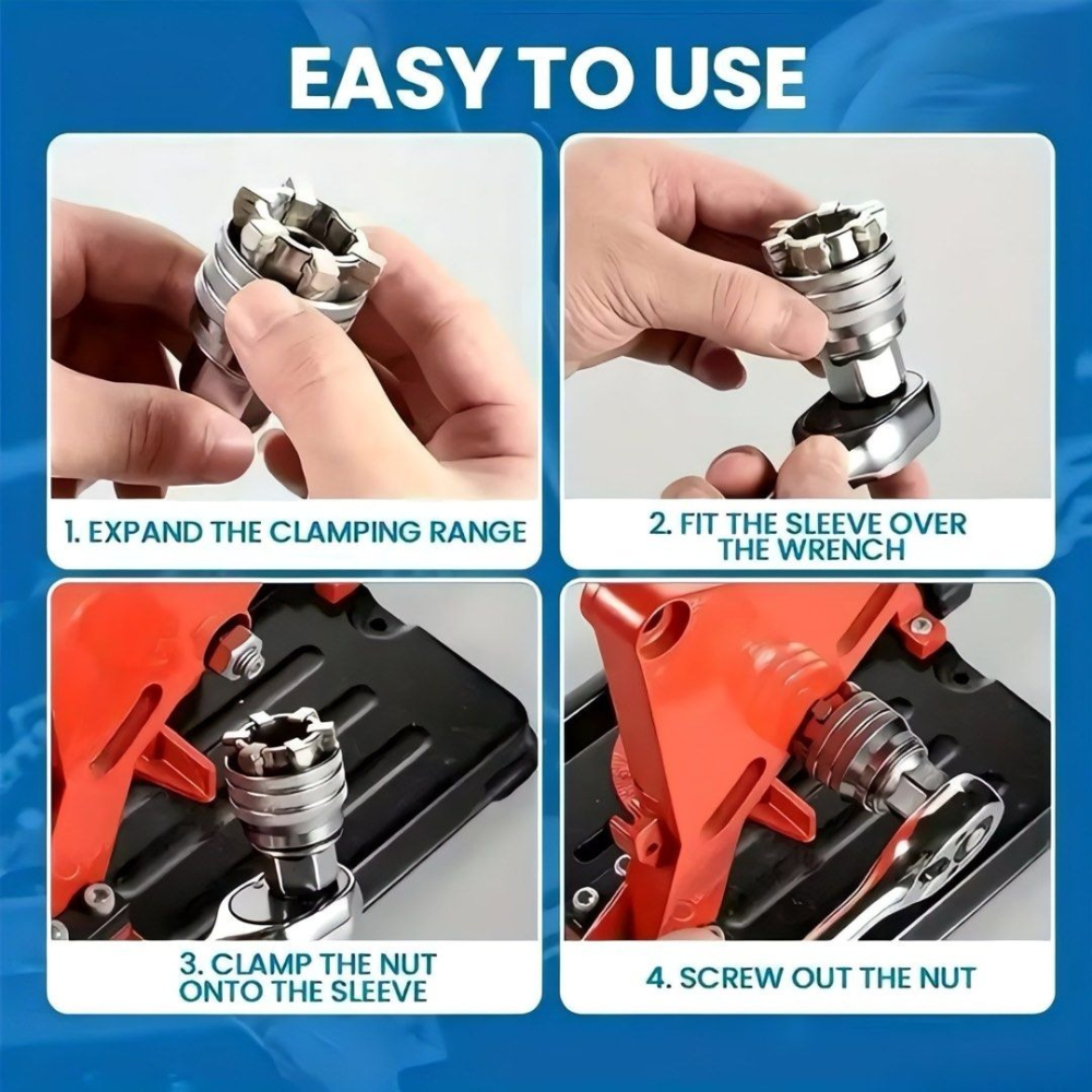 10-19mm可調六角通用套筒,多功能扳手扭矩棘輪套筒,套筒轉換器維修工具-細節圖5