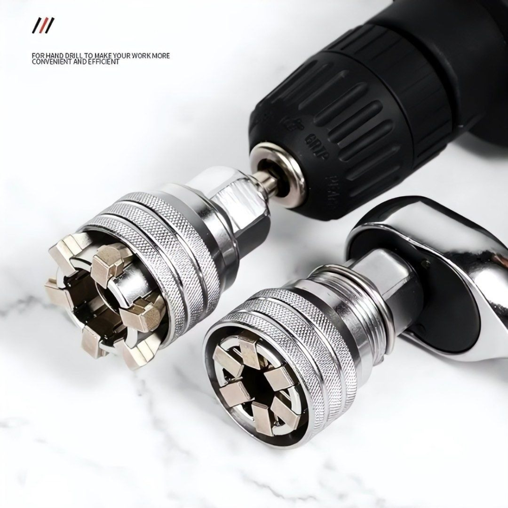 10-19mm可調六角通用套筒,多功能扳手扭矩棘輪套筒,套筒轉換器維修工具-細節圖6