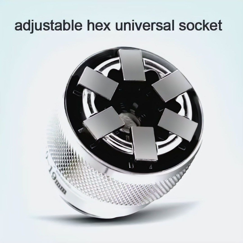 10-19mm可調六角通用套筒,多功能扳手扭矩棘輪套筒,套筒轉換器維修工具-細節圖7