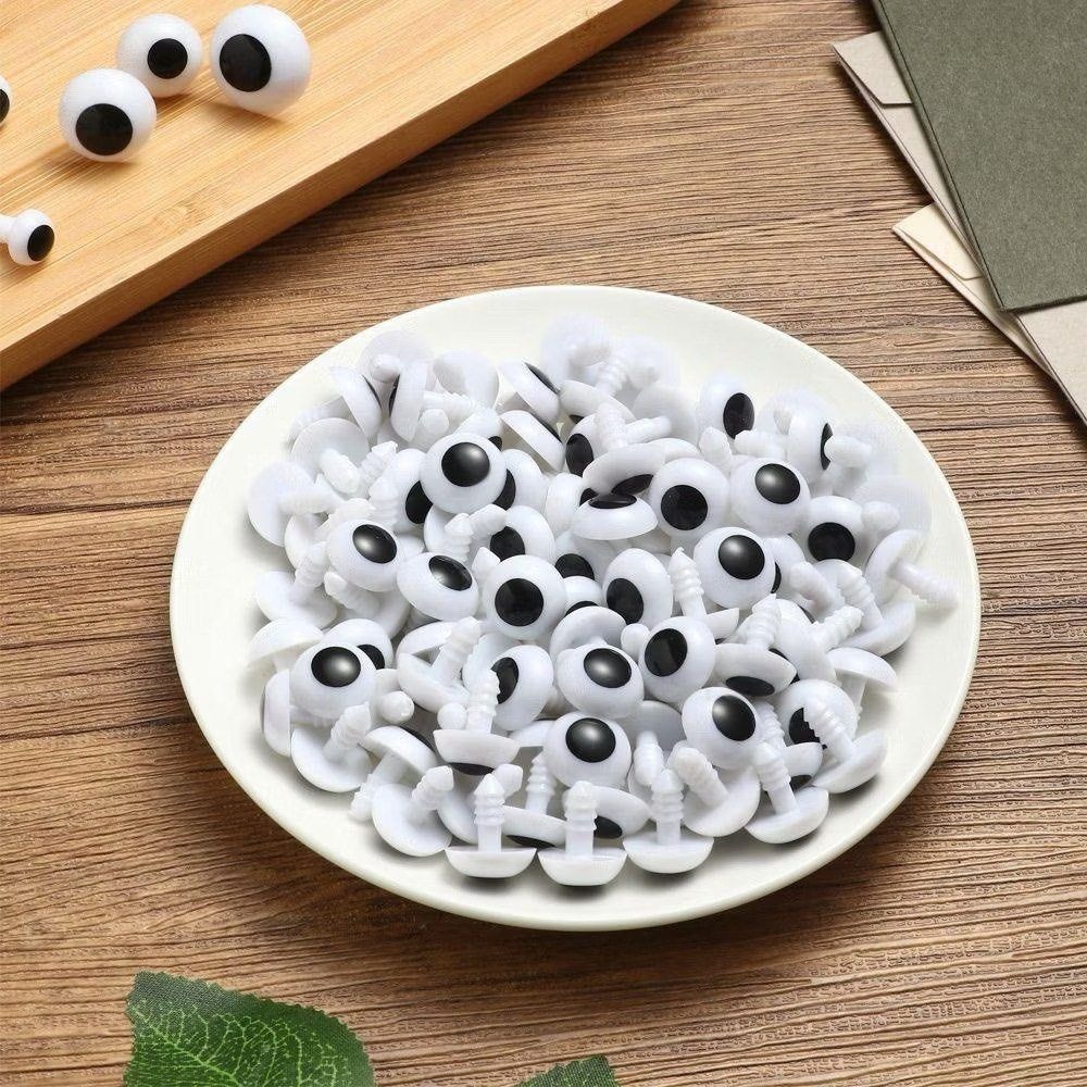 10個動物仿真眼睛,絨毛動物塑膠眼睛,鈕扣型填充玩具眼睛,縫毛線娃娃眼睛,布偶眼睛,手縫泰迪熊水晶眼珠-細節圖2