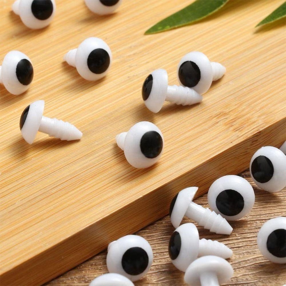 10個動物仿真眼睛,絨毛動物塑膠眼睛,鈕扣型填充玩具眼睛,縫毛線娃娃眼睛,布偶眼睛,手縫泰迪熊水晶眼珠-細節圖3