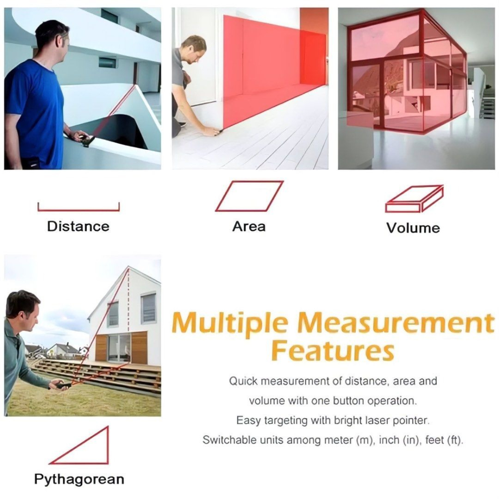 手持式雷射測距儀40米,高精度電子水準尺-細節圖2