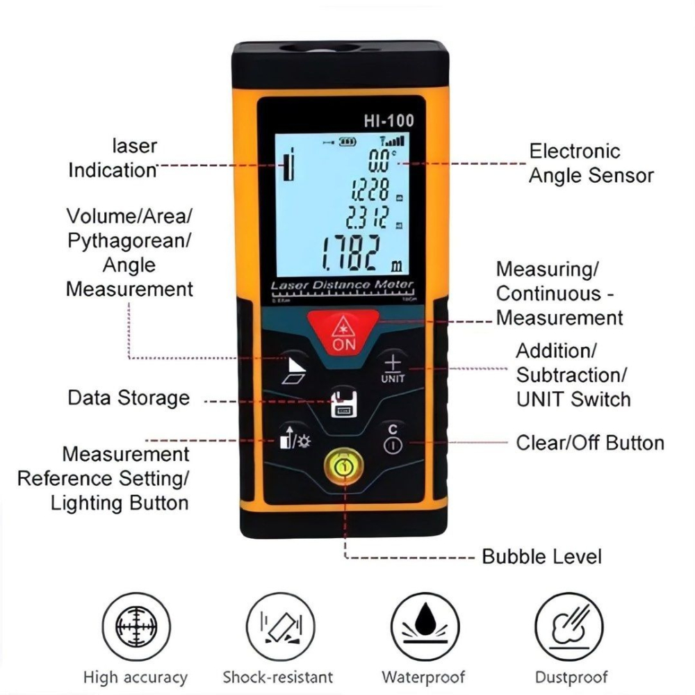 手持式雷射測距儀40米,高精度電子水準尺-細節圖3