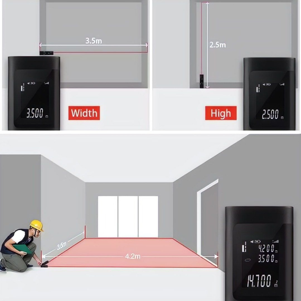 40M迷你雷射測距儀,高精度紅外線雷射尺,防塵防水USB可充電測距儀-細節圖2