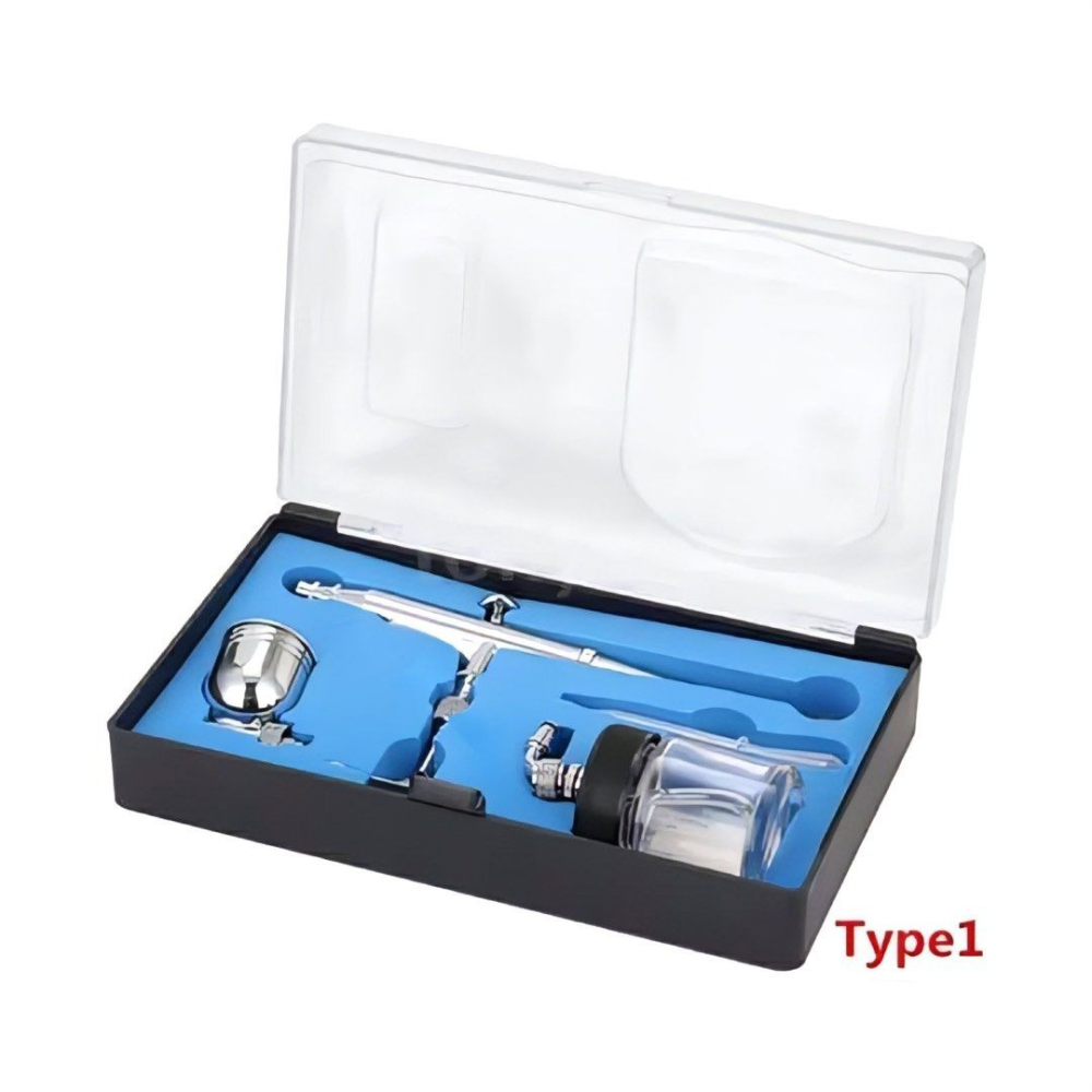 日式可微調雙噴杯噴槍,0.3mm 噴漆槍美術噴筆,氣動迷你噴槍,模型噴漆槍-細節圖2