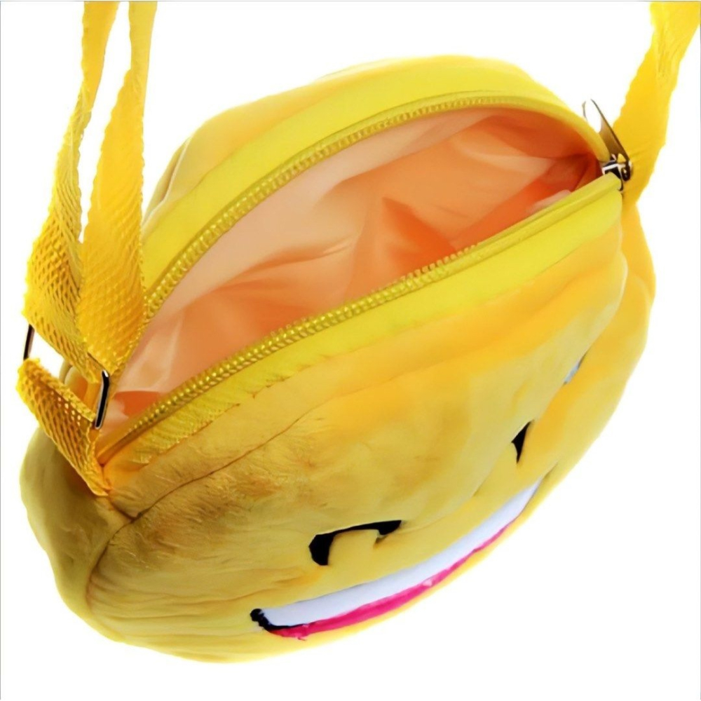 韓版可愛絨毛表情包,兒童卡通表情斜背包,毛絨單肩包-細節圖3