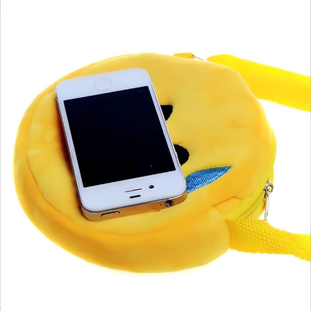 韓版可愛絨毛表情包,兒童卡通表情斜背包,毛絨單肩包-細節圖4