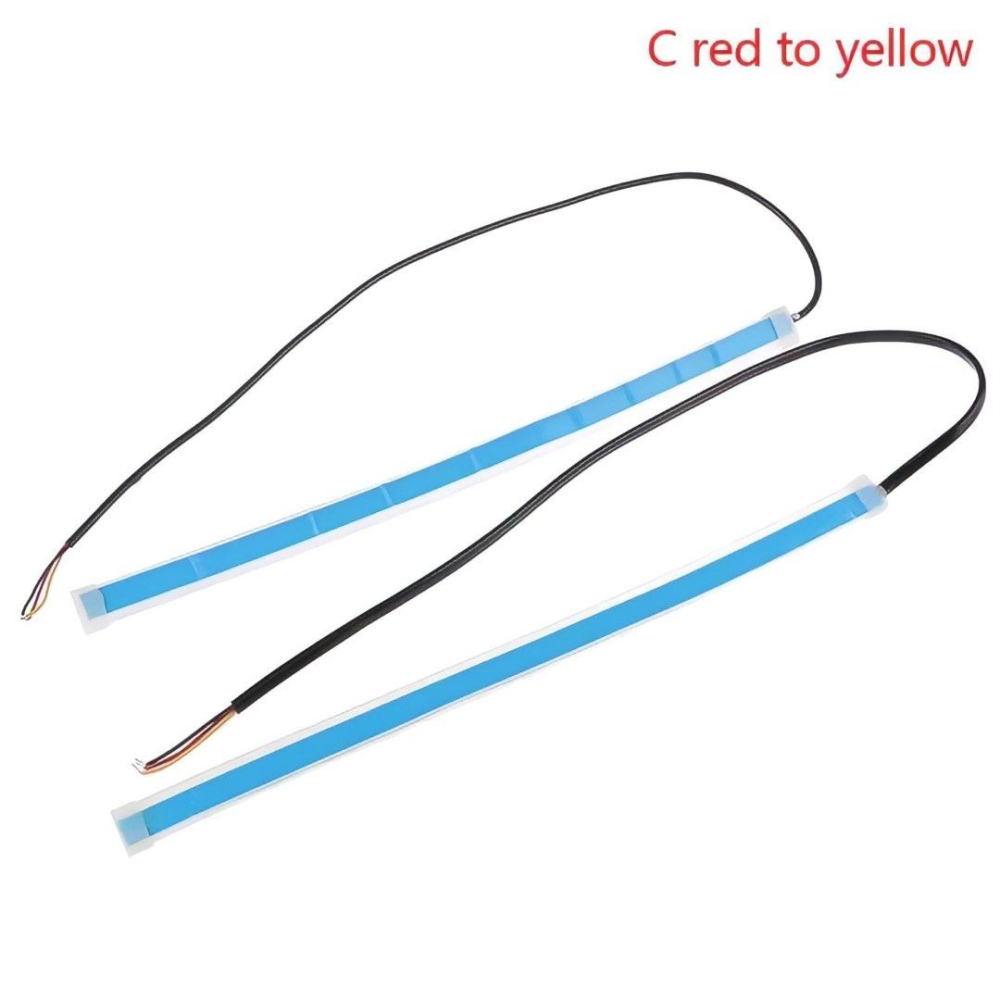 2條30公分折疊式雙色汽車柔性LED條形燈,汽車/摩托車雙色轉向燈,眉燈汽車燈條-細節圖10