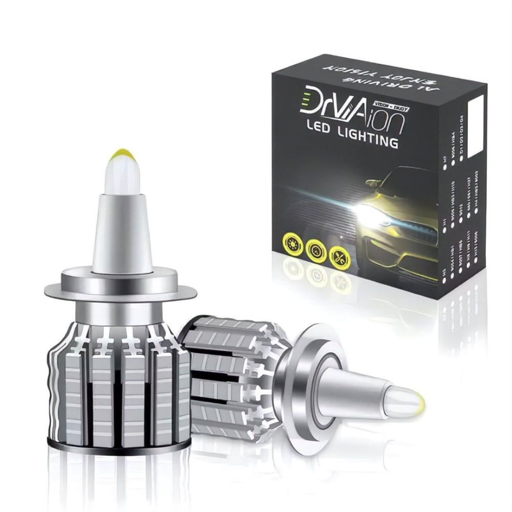 2個H7 LED汽車大燈,航空鋁合金汽車車燈,白光-細節圖4