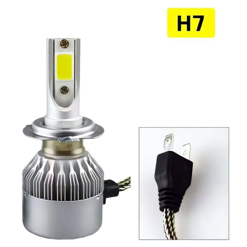 一對H7汽車LED大燈,超高亮遠近光燈前大燈,白光COB汽車大燈-細節圖4