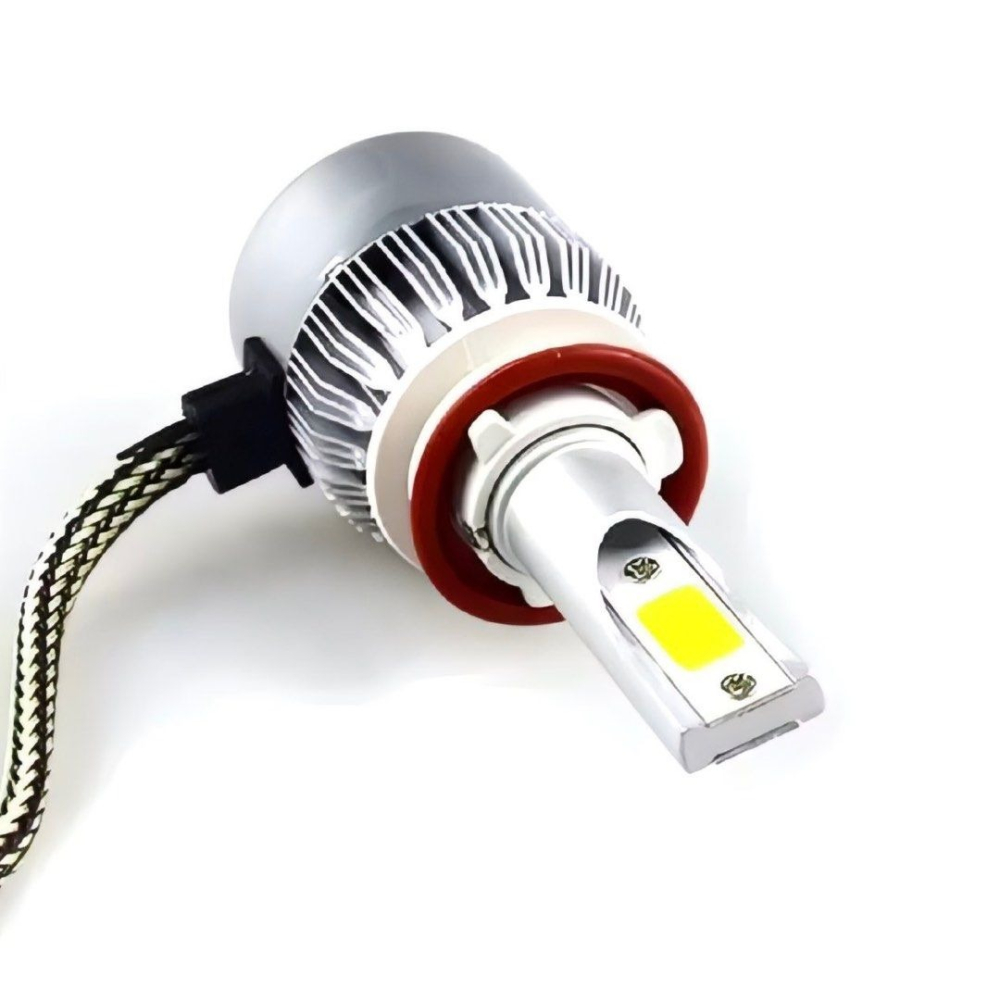 一對H4汽車LED大燈,超高亮車前大燈,汽車改裝白光COB汽車大燈-細節圖3