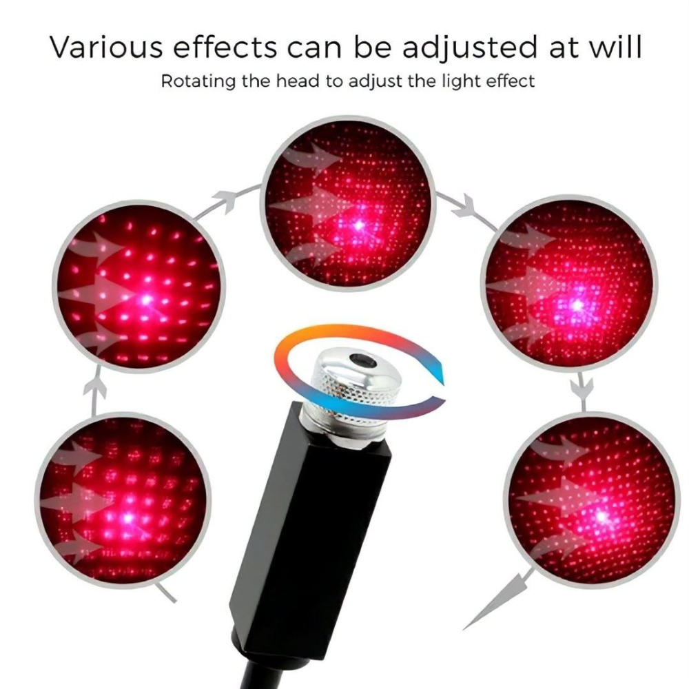 汽車內飾環境氛圍燈,USB星空浪漫裝飾LED氣氛燈,紅光-細節圖3