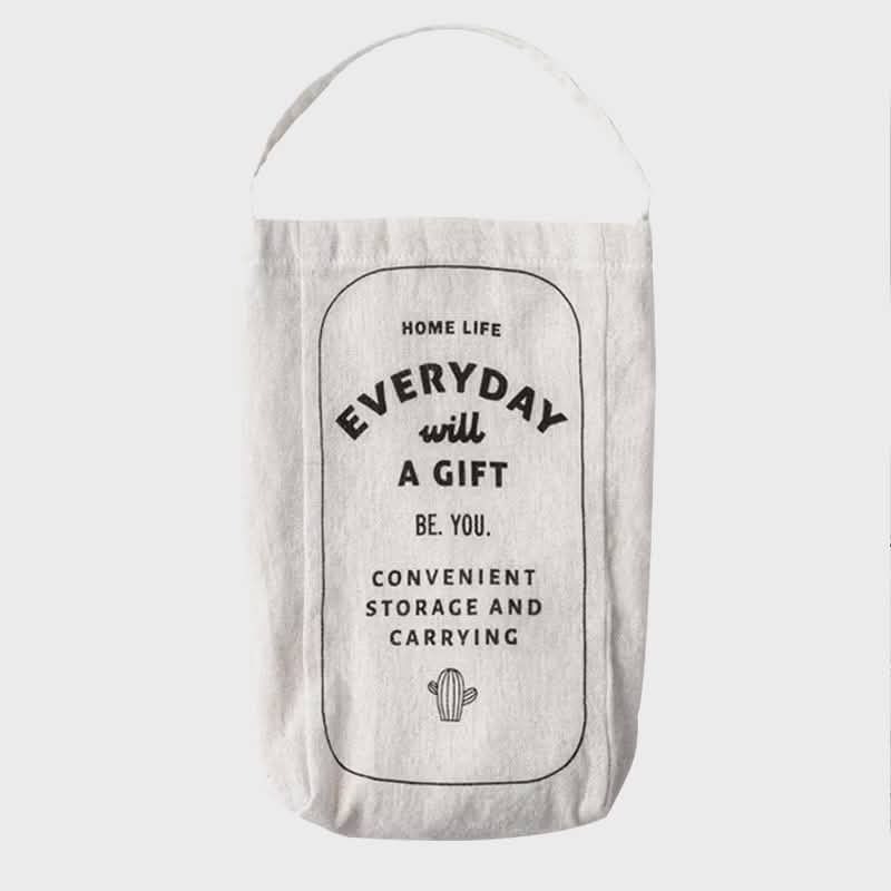 掛式北歐棉麻抽取收納袋,廚房塑膠袋抽取袋,居家整理環保麻布袋-細節圖6