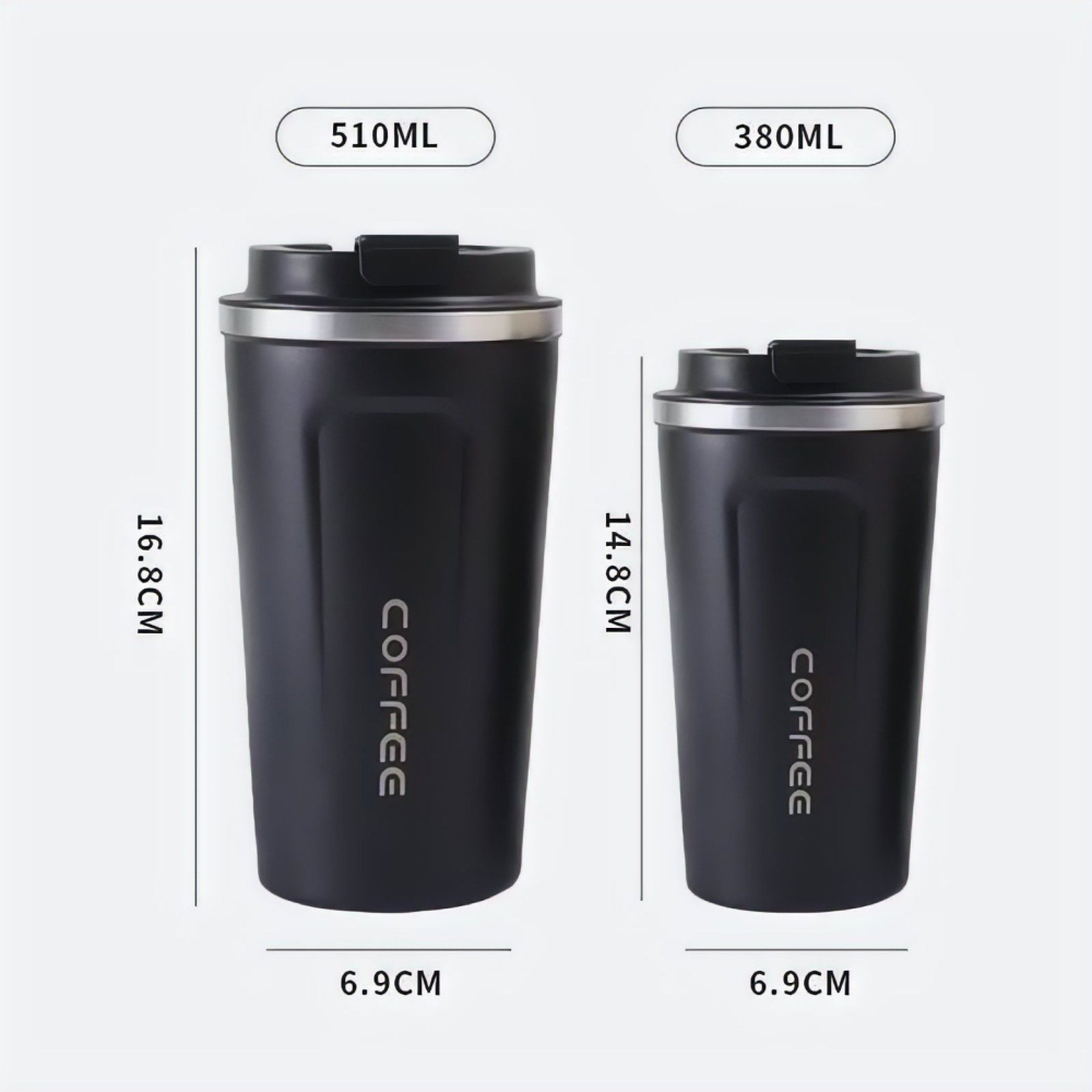 304不鏽鋼咖啡杯,質感磨砂隨手保溫杯,直飲咖啡杯,雙層隔熱保溫杯,耐磨防刮不鏽鋼隨手杯,黑色380ml-細節圖5