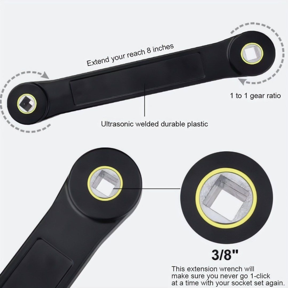 通用延長扳手,便攜式汽修扭力扳手,DIY 3/8“汽車零件更換手動工具-細節圖2