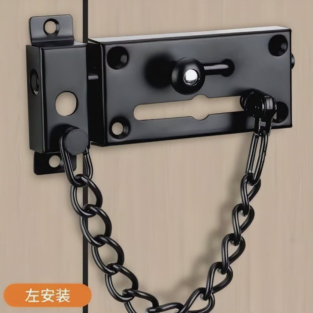 不鏽鋼防盜鏈反鎖扣,加厚不銹鋼防盜門栓鎖,家用插銷防盜安全鎖門鏈-細節圖7