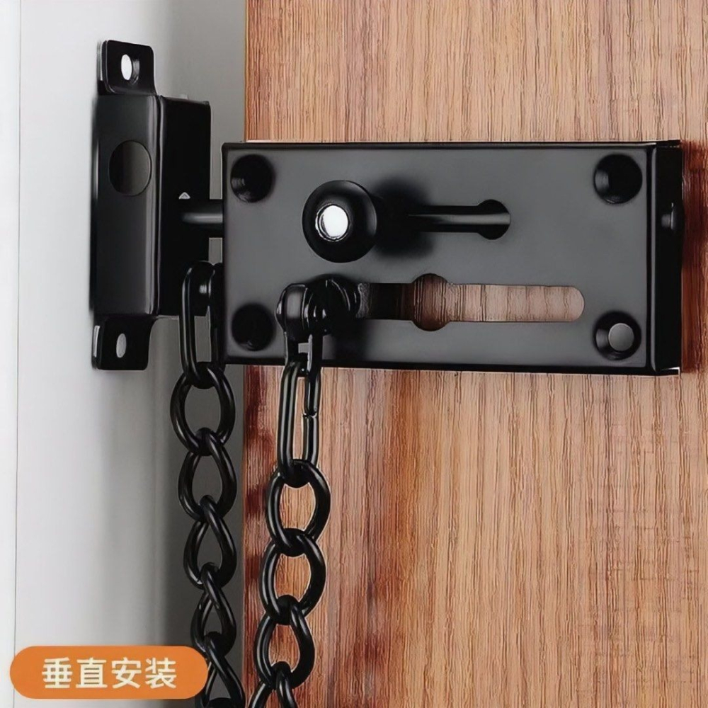 不鏽鋼防盜鏈反鎖扣,加厚不銹鋼防盜門栓鎖,家用插銷防盜安全鎖門鏈-細節圖9