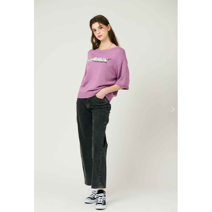 雪の妖精《シマエナガ》刺繡短袖針織上衣-細節圖2