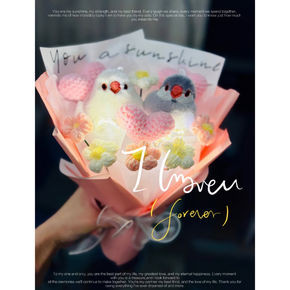 Love 愛心款 小鳥花束-規格圖2